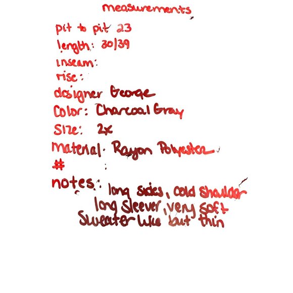 🍒 2/$20 🍒 Soft Charcoal Gray Long Sleeve Cold Shoulder Hi-Lo Dress sz 2X - Picture 7 of 7